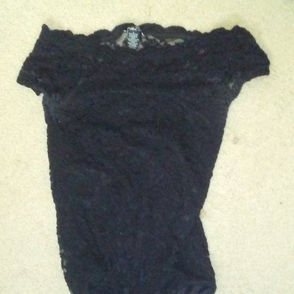 Black Lace Off Shoulder Bodysuit